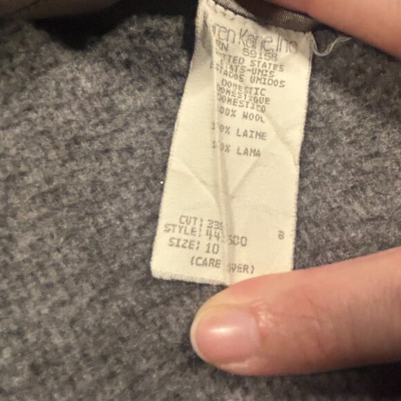 Vintage Karen Kane Sheath Dress Size 10 100% Wool Made in USA Brown Grey READ - Picture 5 of 16